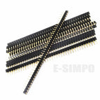 100Pcs 2.54mm Hole Female Header Round Pin Heade Straight Single/Double Row Optional 1x40P 2x40P PH3mm Single Row Gold-plated
