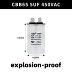 CBB65 450V Motor Capacitor Air Conditioner Compressor Start Capacitor 5uF 6uF 20uF 25uF 30uF 35uF 40uF 45uF 50uF 60uF 70uF