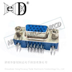 5pcs DB15 DR15 FEMALE PCB Mount CONNECTOR RIGHT ANGLE D-Sub 3Rows Blue Parallel Port CONNECTORS 15Pin 15 Pin VGA Socket Adapter