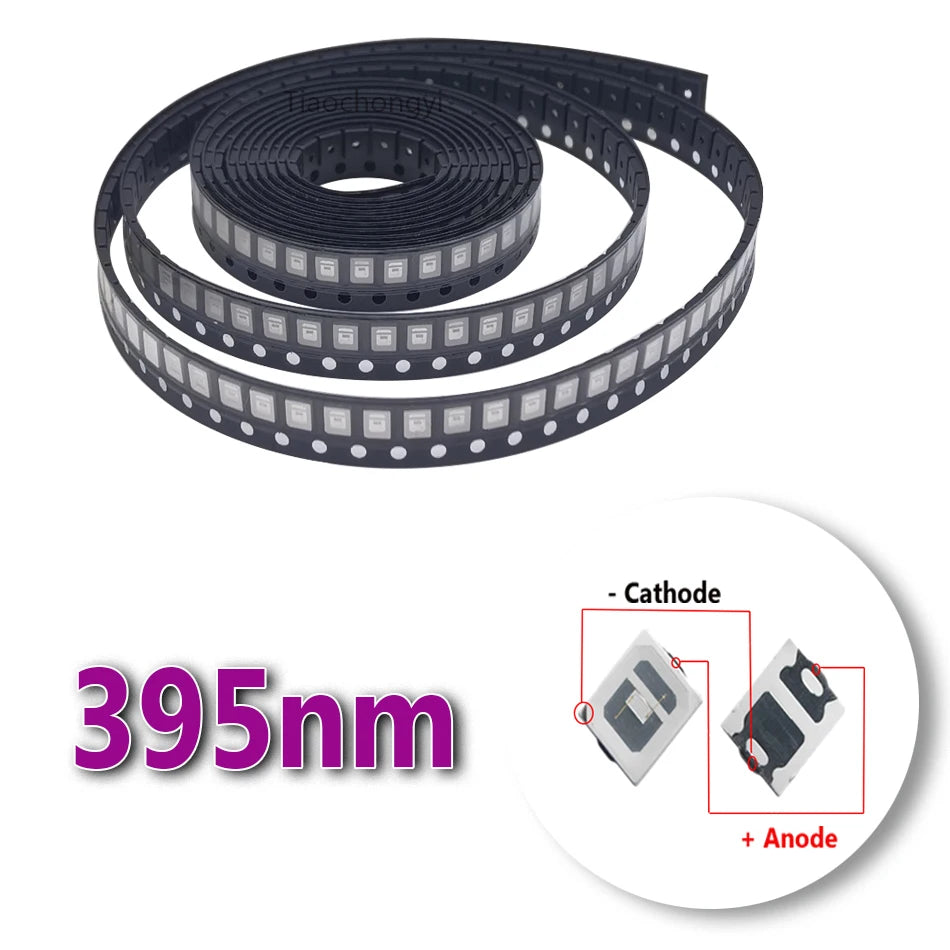 2835 3528 SMD UV Purple Light chip lamps ltraviolet 0.5W 0.2W 395nm 365nm LED Light Emitting Diode LED Bulb