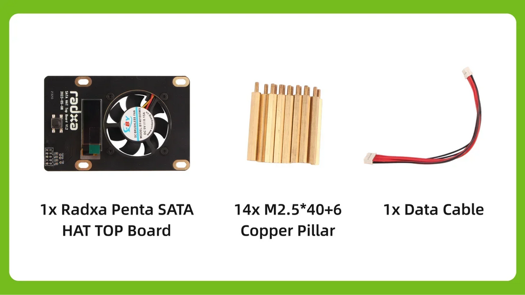 Penta SATA HAT / Top Board /Set Optional, For Raspberry Pi 5 -Up to 5x SATA Disks HAT