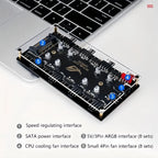This ARGB Cooling Fan Kit Includes Five 120mm Cooling Fans and a PWM ARGB 2-in-1 Hub, Suitable for Computer Cases (Forward Fan)