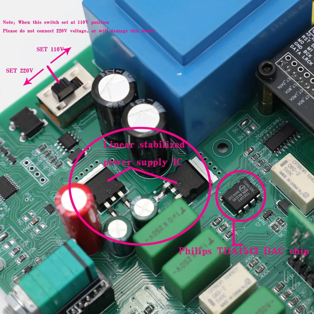Classic TDA1543 Vacuum Tube Audio Decoder Board Hifi USB COAX OPT Bluetooth DAC