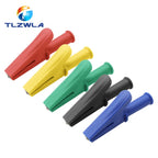 5PCS Pure Copper Insulated Test Alligator Clip 10MM Opening With 4MM Jack Safety Crocodile Clamps For Banana Plug Or Welding