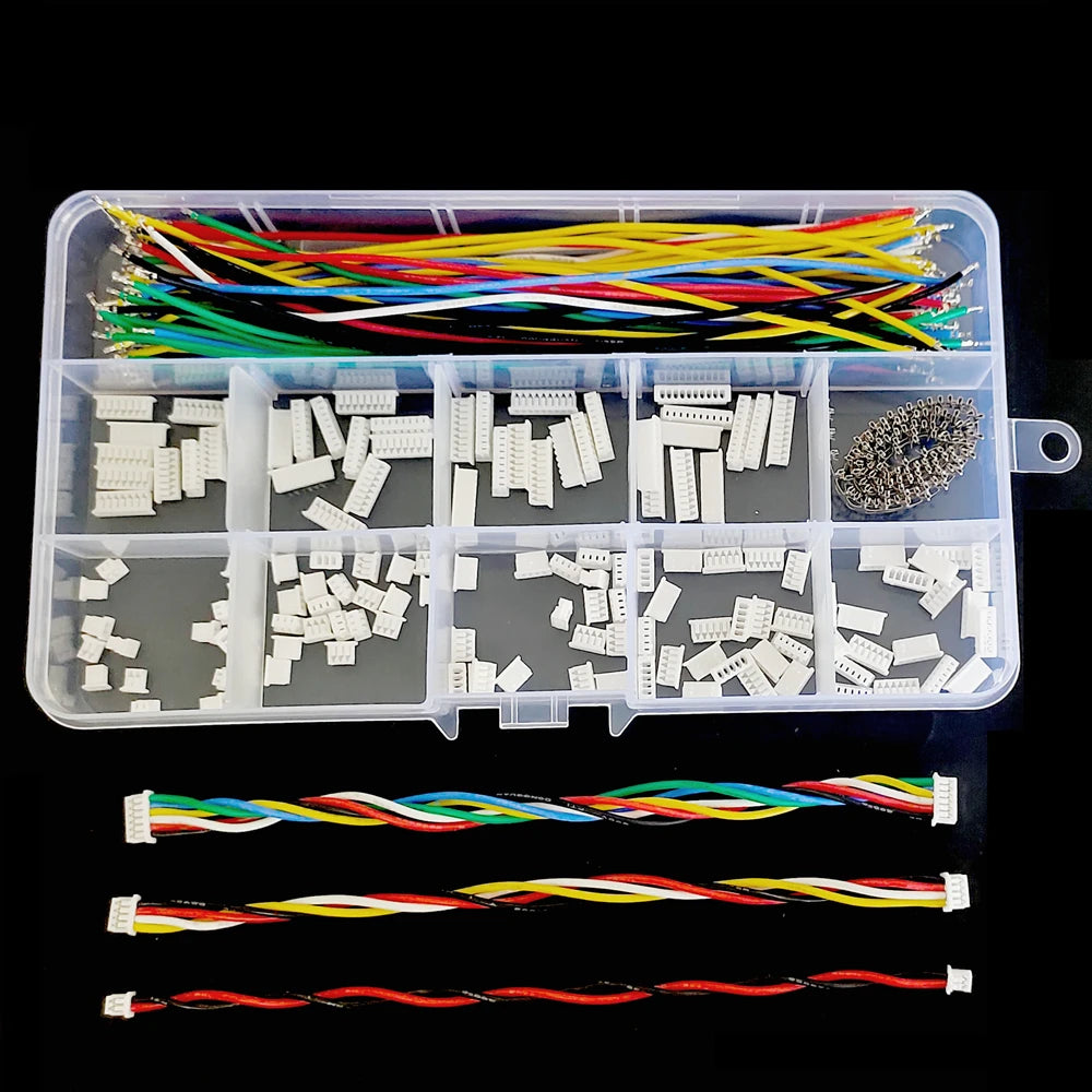 Mini JST MX 1.25mm Pitch Connector Kit 2-10 Pin Female Housing with Pre-Crimped 28AWG Silicone Wire Cable