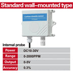 Wall-Mounted CO2 Sensor Carbon Dioxide Detector Air Quality Monitor RS485 Analog Output NDIR CO2 Transmitter for Ventilation