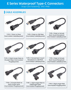 Type-c to USB 3.0 IP67/Ip68 Waterproof Connector Aviation Plug Quick Charge Female to Female Panel Mount PCB Socket FPC Cable