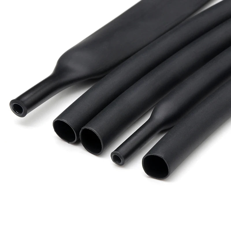 1~10m Glued 4:1 Heat Shrink Tubing 4mm - 72mm Black Double Wall Adhensive Polyolefin Lined Wire Cable Repair Sleeving Wrap