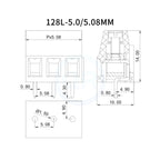 (10 pcs) KF128H KF128L KF128HL 5.0mm 5.08mm Screw PCB Terminal Block Double Row Double Layer High/Low AM128L 128H - 5.0 / 5.08