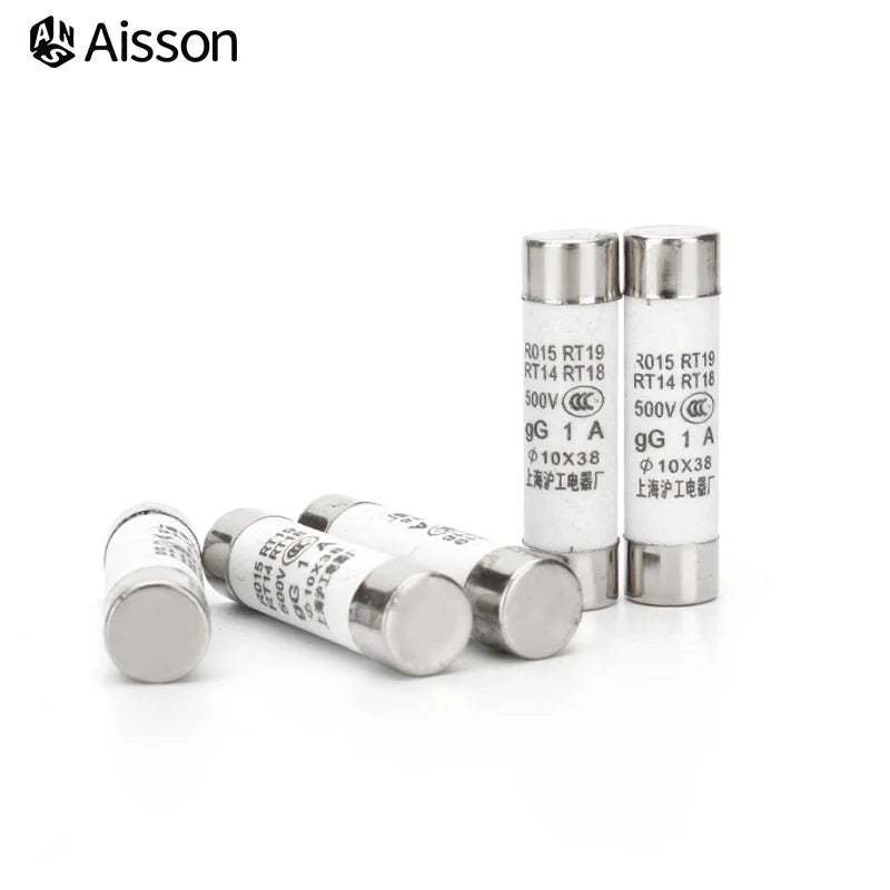 10Pcs 10*38 Fast Blow Ceramic Fuse 10x38mm 500V 1A 2A 3A 4A 5A 6A 8A 10A 16A 20A 25A 32A RO15 R015 RT19 RT14 RT18