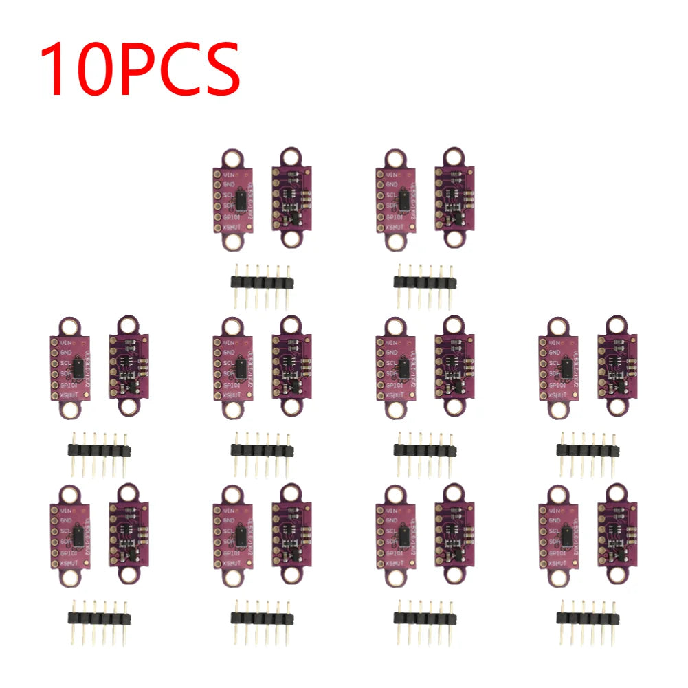 1-50PCS VL53L0X Time-of-Flight (ToF) Laser Ranging Sensor Breakout 940nm 3-5V GY-530 VL53L0X V2 Laser Distance Module IIC
