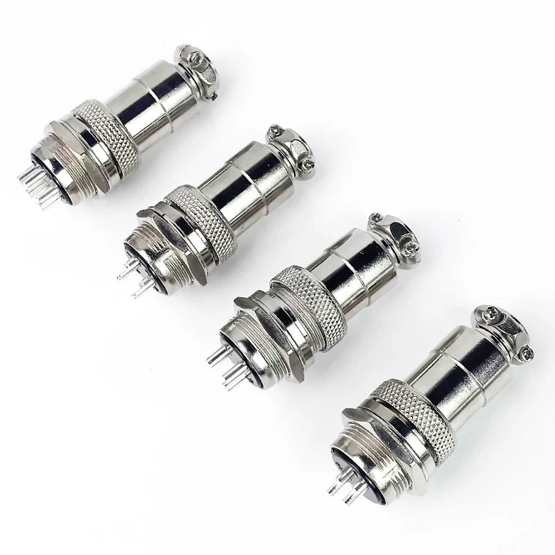 GX12 GX16 GX20 Aviation Connector 2 3 4 5 6 7 8 9 10 12 Pin Male Female Circular Metal Cable Plug Panel Mount Socket Industrial