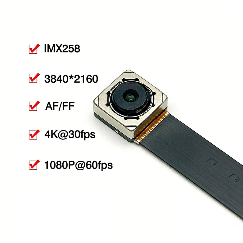 5MP OV5693/12MP IMX258 CMOS 2K/4K 3840×2160 30fps AF/FF USB Camera Module Face Recognition 75 Degrees MJPEG, YUY2
