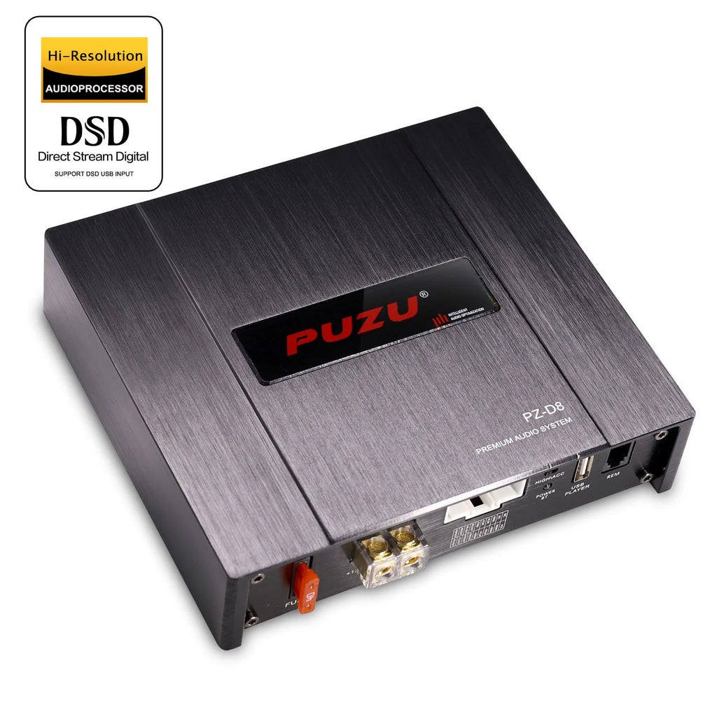 PUZU PZ-D8 D Class 8 Channels Car Audio DSP Amplifier Processor With 4X220W Power Output Digital Signal Processor Audio System