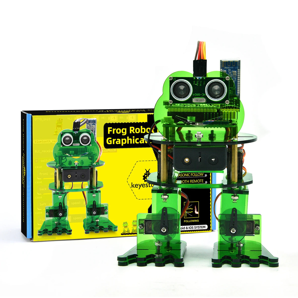 Keyestudio Bionic Frog Robot Kit for Arduino Nano Dual-Leg Walking & Dancing with Servos Graphical Programming