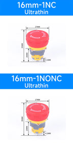 16mm 22mm Ultra Thin Plastic emergency stop button mushroom emergency switch self-locking stop charging pile power outage on off