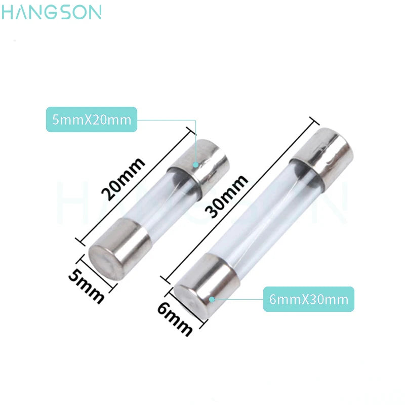 5*20 6*30 Glass Fuse 250V 0.1A 0.2A 0.5A 1A 2A 3A 3.15A 4A 5A 6A 7A 8A 10A 12A 15A 20A 30A Quick Blow Tube Fuses 5x20mm 6x30mm