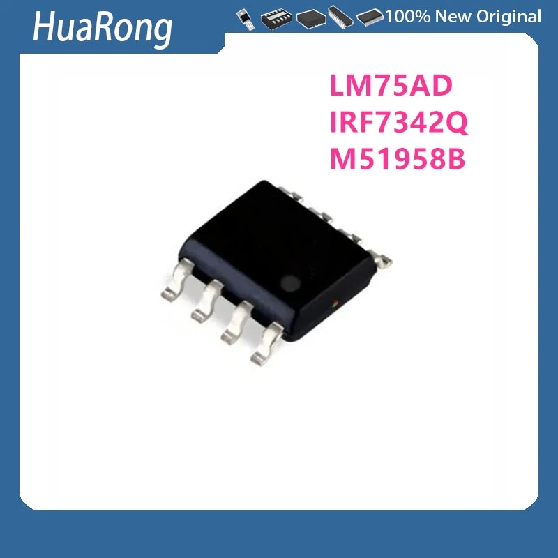 10Pcs/Lot  LM75 LM75A LM75AD F7342Q IRF7342Q M51958B 958B SOP8