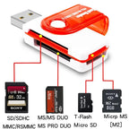 4 in 1 USB Memory Card Reader USB 2.0 to SD Micro SD TF MS M2 Card Adapter for Computer Android Mobile Phone
