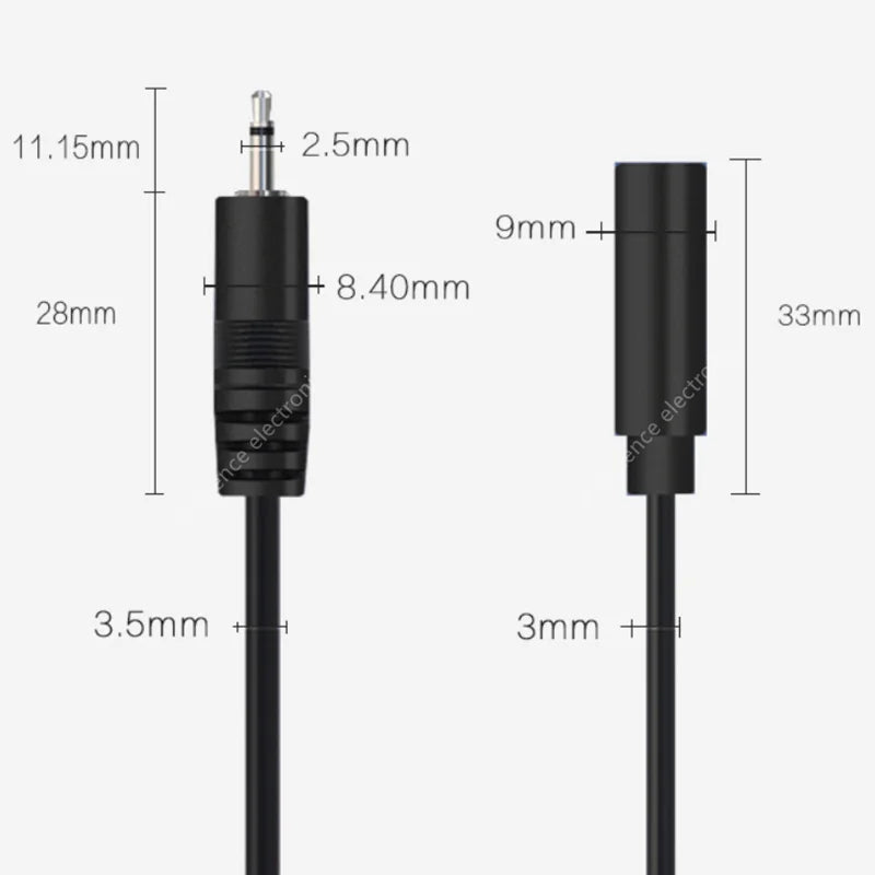 1/5/10PCS 2.5mm Male Plug/Female Jack Mono/Stereo AUX 3/4Pole To Bare Wire Connector DIY Audio Headphone Repair Extension Cabl