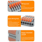 Quick Press Type Electrical Wire Connector Push-in Lever 2-12 Pin Compact Wiring Terminal Universal Splitter Cable Connectors
