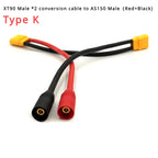 AS150 XT150 Male/Female To XT60 XT90 Plug DC Power Conversion Cable Connector 10AWG Silicone Wire Suitable for RC Batteries