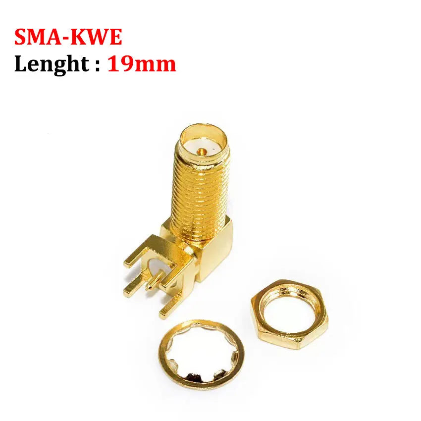 Cltgxdd 1/5/10pcs SMA-KE/KWE SMA Female Jack Adapter Solder Edge PCB Mount Antenna Base RF Copper Coaxial Connector Plug Socket
