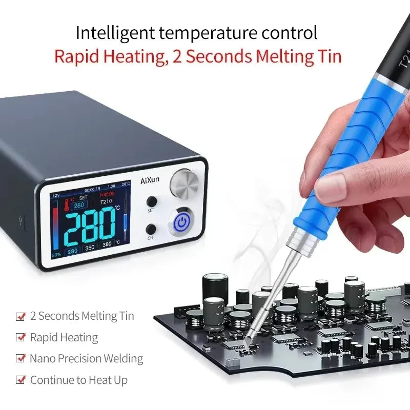 AIXUN T3A/T3B  Intelligent Soldering Station Support T12/T245/T210/115 Handle Soldering Iron Tips Electric Welding Iron Station