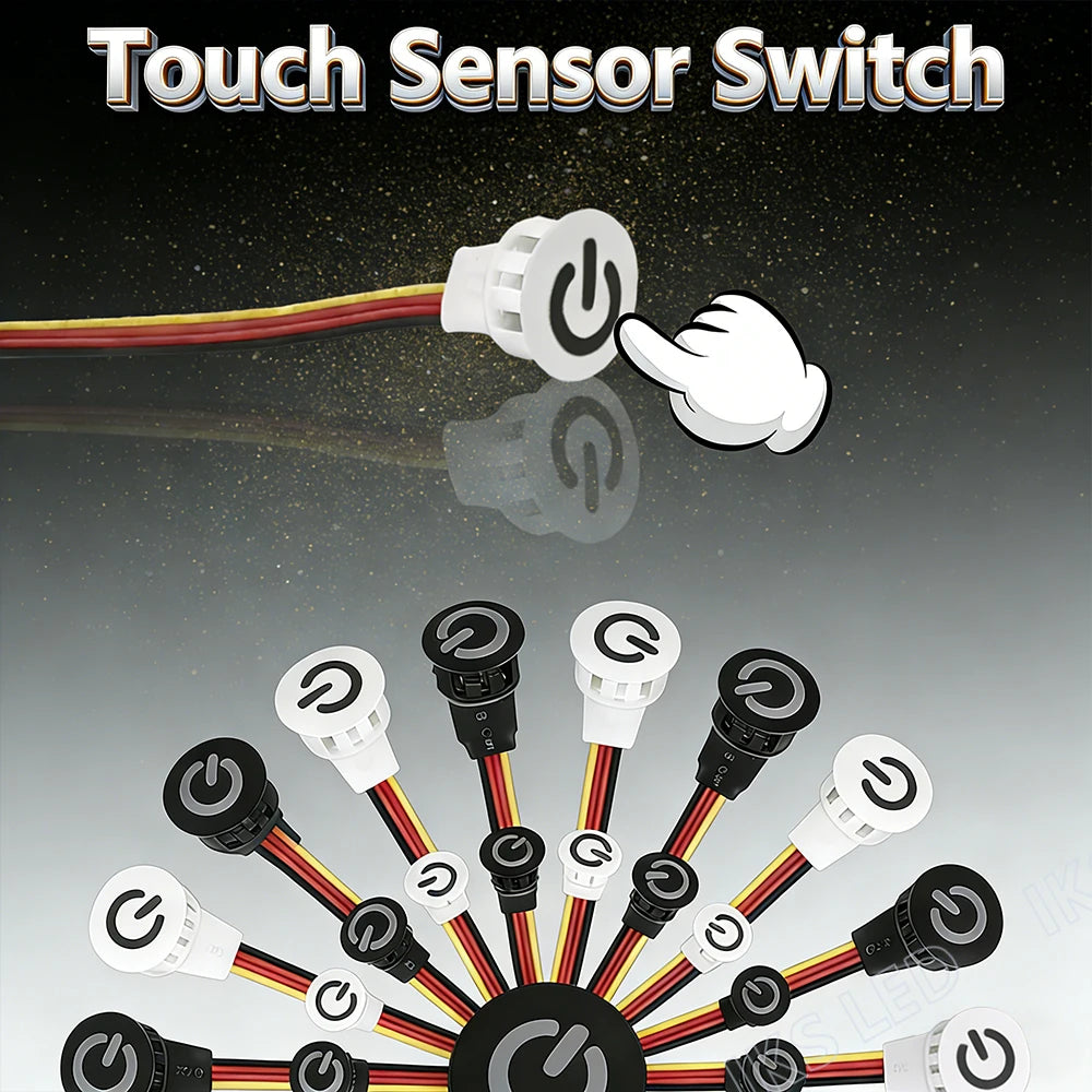 10mm 16mm Smart Home Touch Sensor Button Dimmable Controller Switch for DC5V 12V 24V Smart Home Led Tape LED Dimmer Controller