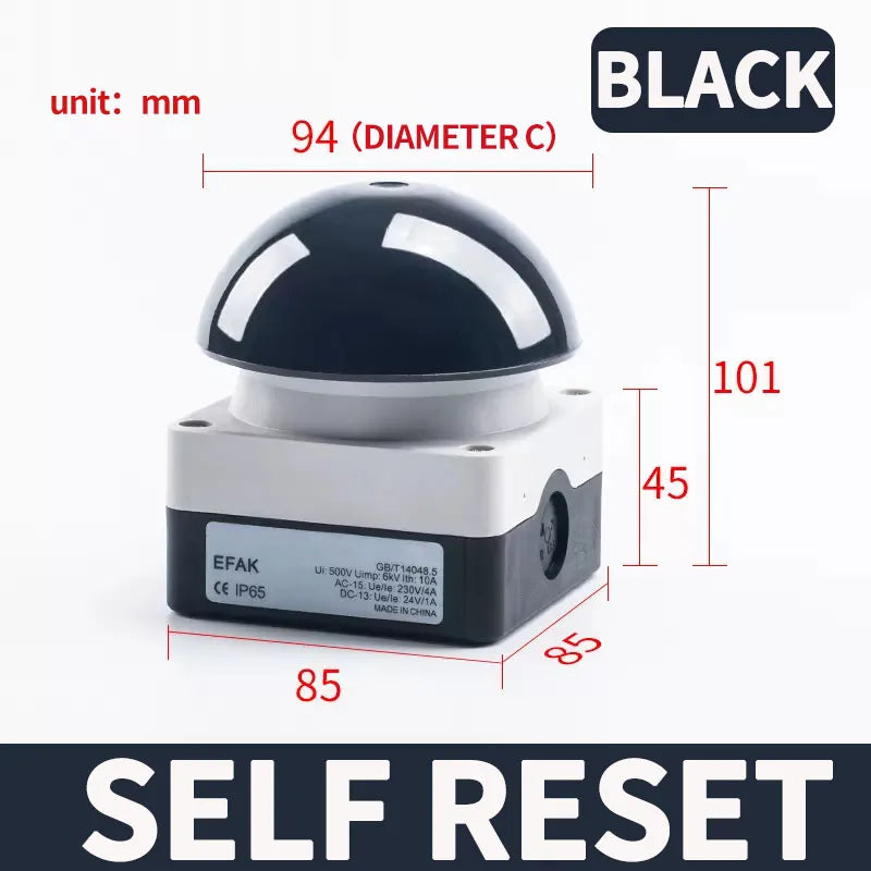 Large Mushroom Head Emergency Stop Button Switch, Waterproof Momentary or Self Locking Push Button for Machine Control
