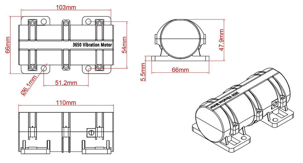 R3650 DC 12V24V Small Vibration Motor Speed Regulation Alarm System Massage Table Chair Motor Equipment