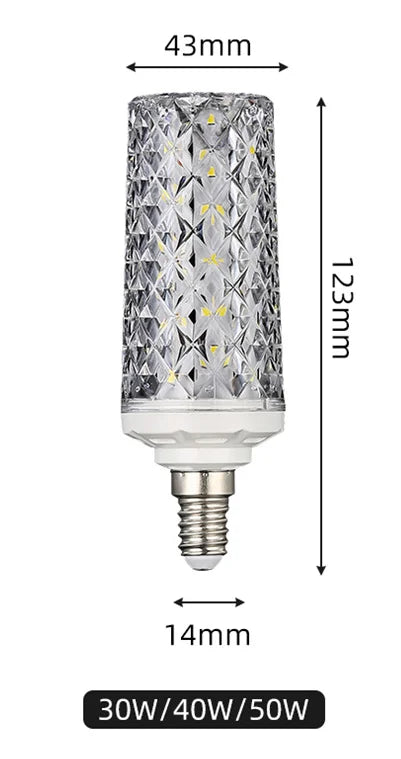 E14 E27 Led Corn Bulb 24W 30W 40W 50W Lamp Chandelier Decorative Living Light SMD5730 Chip Small Warm Replace Halogen Home Room