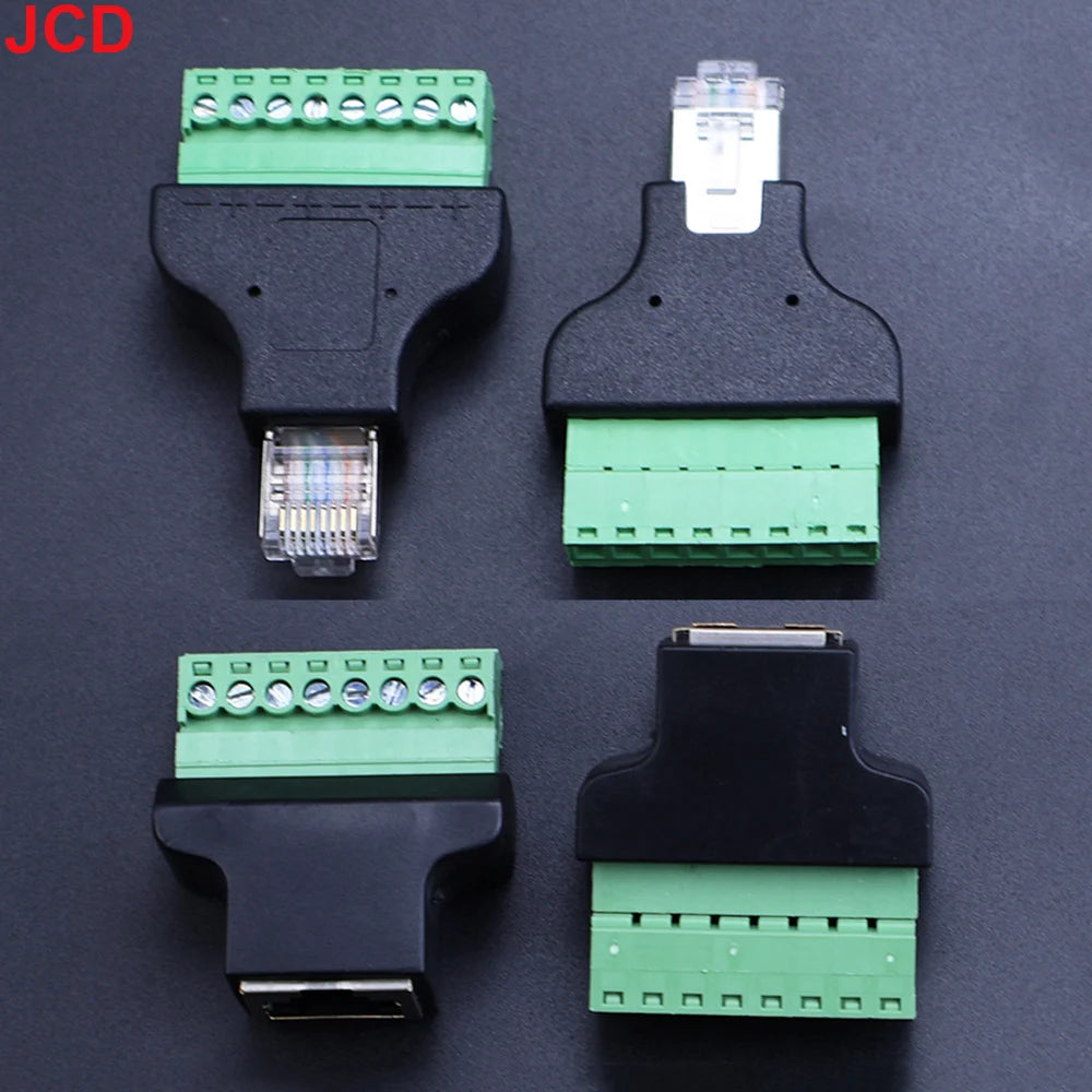 1pc High Quality RJ45 To Screw Terminal Adaptor RJ45 Male Female To 8 Pin Connector RJ45 Splitter For CCTV DVR CCTV Accessories