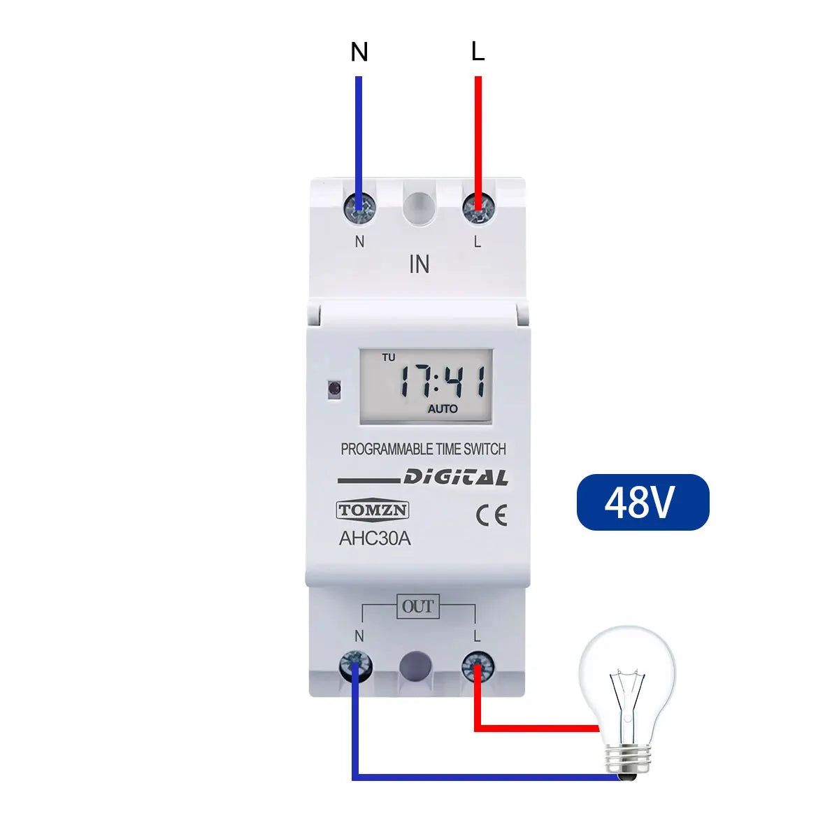 TOMZN New Type Din Rail Single Phase Weekly Ogrammable Digital TIME SWITCH Relay Timer Control AC 220V 230V 12V 24V 48V 16A