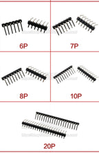 10pcs 2.54 mm Pitch 1x 40 Pin Right Angle Single Row Pin Header Male 90 Degrees Needle Connector 3P/4P/6P/8P/10P/15P/40P 1*40
