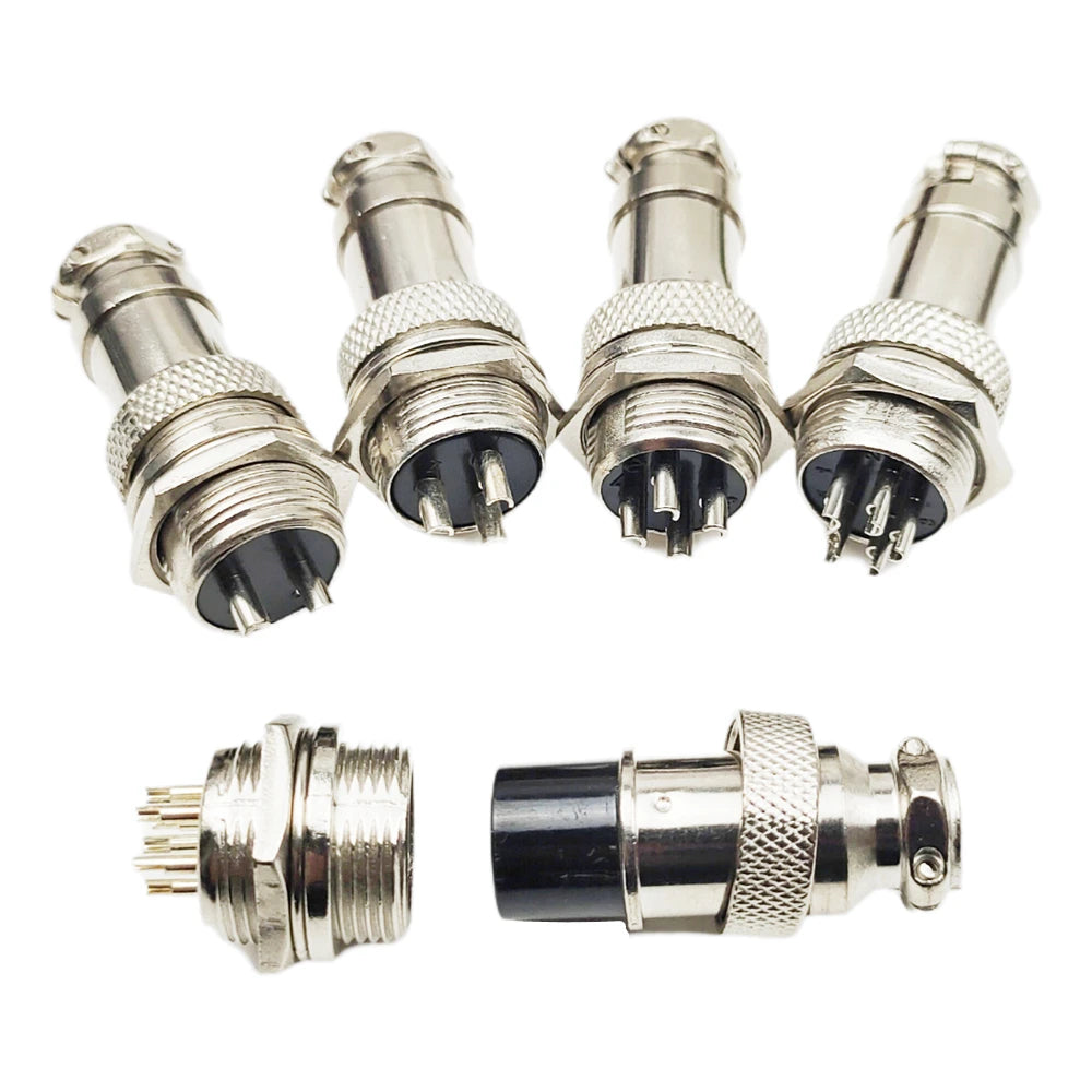 GX16 16mm Round Aviation Plug Socket 2/3/4/5/6/7/8 Pin Male Female Panel Connector Kit for DIY Project