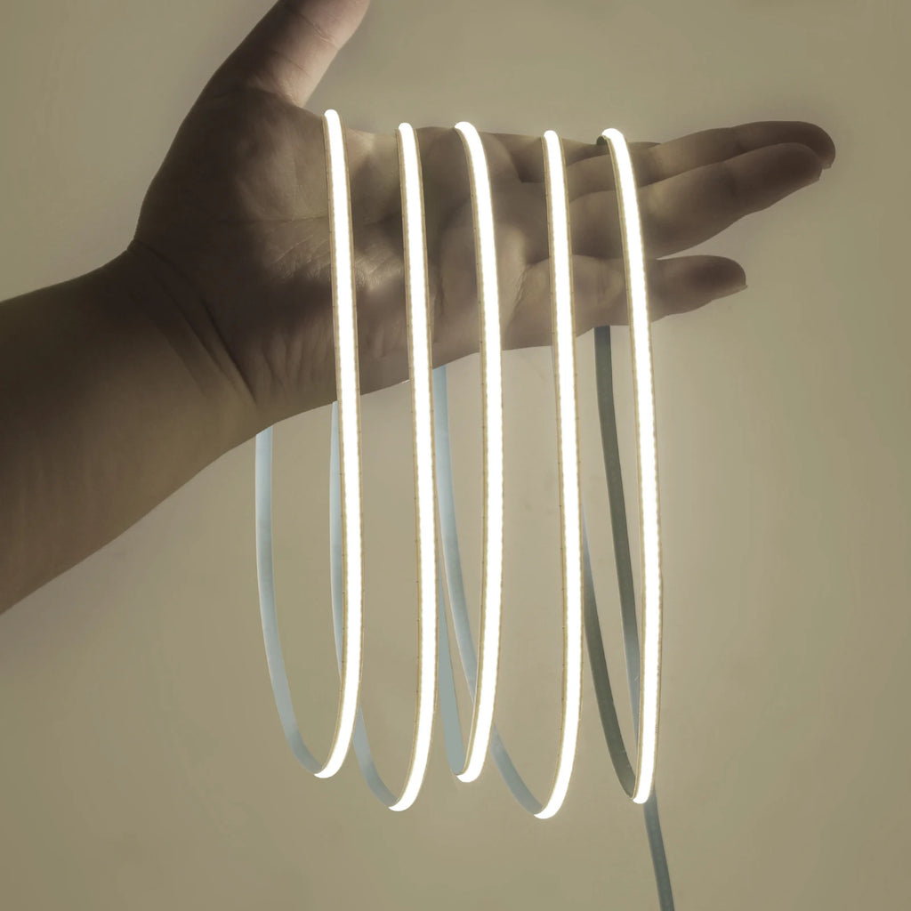 5mm 8mm PCB COB LED Light Strip Free Cut 12V 24V With 2PIN Wire DC Plug 400LEDs/m 3000k 4000k 6000k Flex Lamp 0.5m 1m 5m 10m 20m