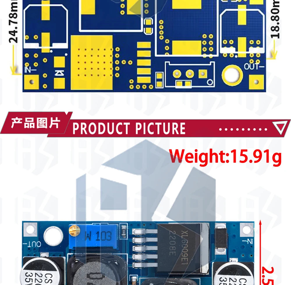 XL6009 Boost module 1.2-35V 20W Adjustable Power Supply Module for Arduino DIY