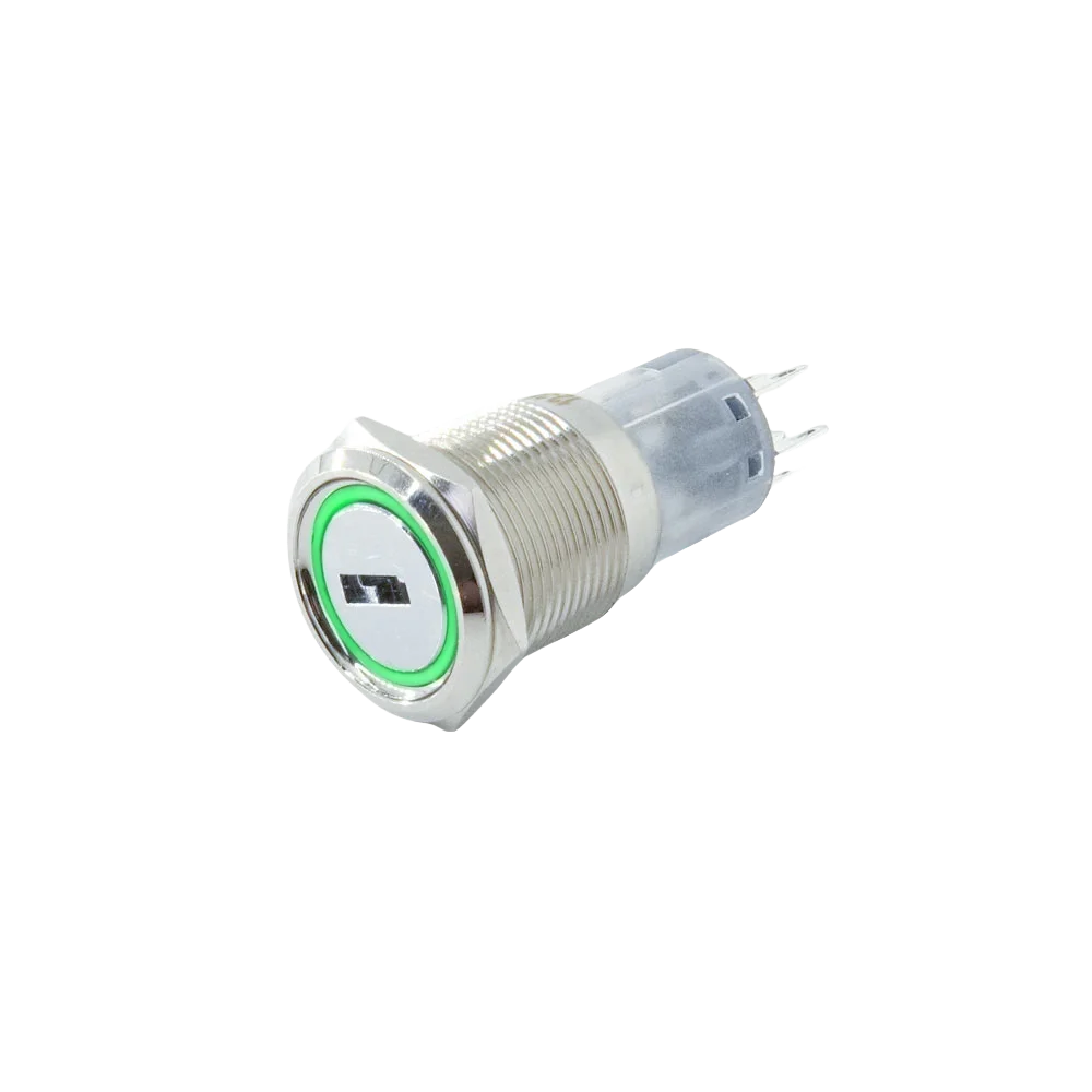 16/19/22mm metal Key rotary push button 2/3 position latching knob Switch Press Button rotary Rotate LED light rotation IP65