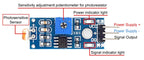 Photosensitive Sensor Module 5516 Photoresistor Sensor LDR Light Detection 3Pin 3.3V-5V for Arduino DIY Adjustable Robot