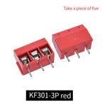 100PCS KF301-2P 3p Splicing, screw type PCB spacing 5.0 connector terminals, terminal KF301 Red, blue, green, black