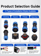 SP13 Connector Waterproof IP68 2pin 3pin 4pin 5pin 6pin 7pin Docking Male Plug Female Socket Cable Plug and Socket Connectors