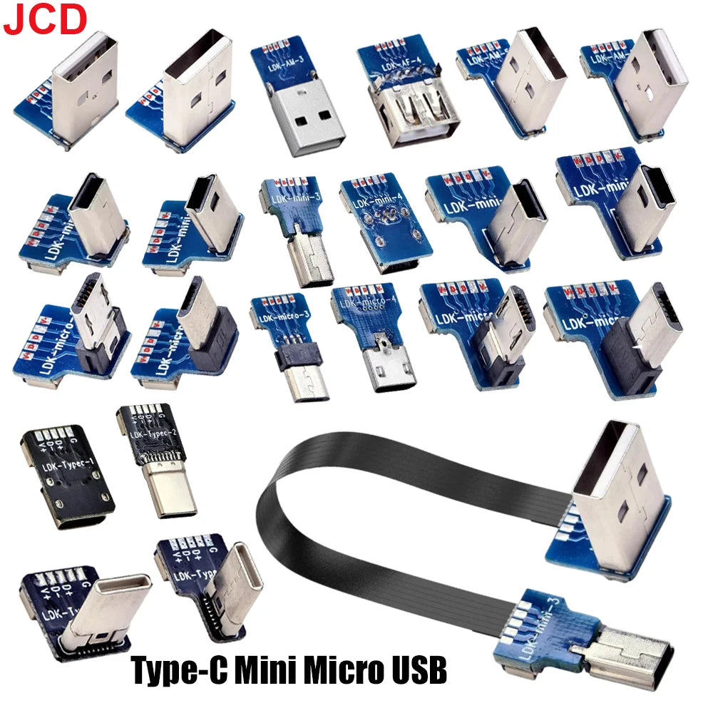 FFC Mini Micro USB Extension Type-C Ribbon Cable 90 FPV Slim Flat Soft Flexible FPC Charge FPV Brushless Handheld Gimbal Monitor