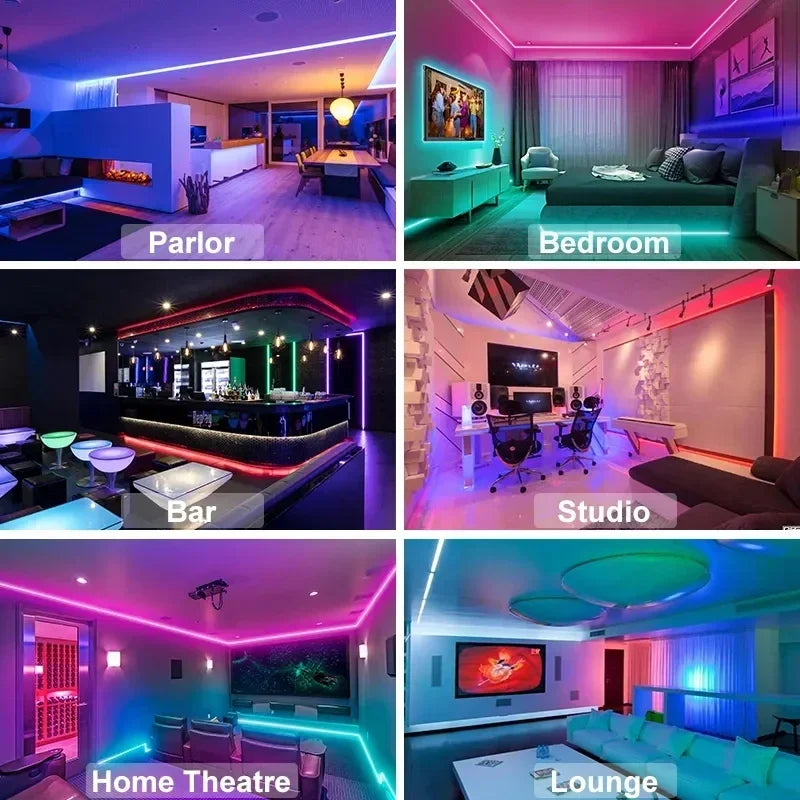 1-30M USB LED Strip Lights App Control Color Changing 5050 RGB Led Light TV Backlight Luces Led Flexible Lamp Tape for Room Deco