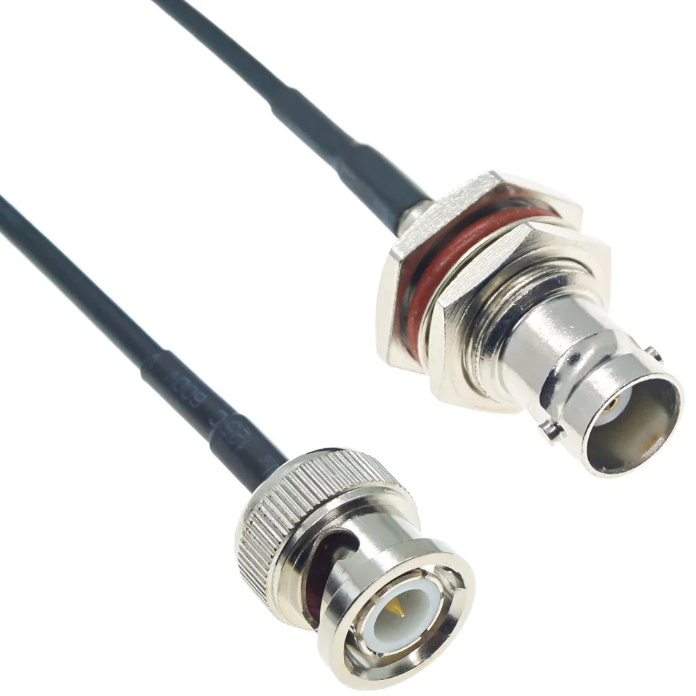RG174 Cable BNC To BNC Male Female Plug Jack Nut Connector Right Angle Extension RF Coaxial Coax Jumper Pigtail 1M 5m 10M 15M