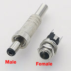 1pc 5.5 X 2.1 2.5MM Screw Locking DC Power Connector Female Plug & Metal Panel Mount Socket Locable Secure Standard Plug Socket