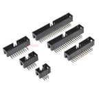 5/10Pcs Right Angle 6/10/20/26/34/40 Pin 2.54mm Pitch Male Socket Idc Box Header Pcb Connector Double Row 10p/20p/40p Dc3 Header
