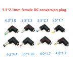 1/2/5P Right Angle DC 5.5 X 2.1mm Female Jack to 3.5x1.35 4.0x1.7 4.8x1.7 5.5x2.1 5.5x2.5 6.3x3.0 6.0x4.4mm Male DC Connector