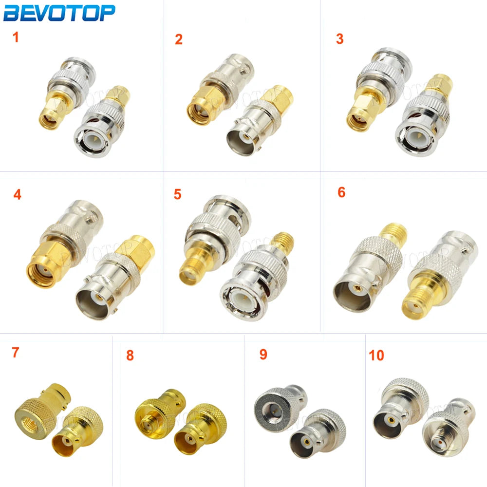 2PCS/Lot SMA Male/Female to BNC M/F Radio Antenna Adapter 50 Ohm RF Coax Converter M/F Radio Antenna Connectors Kit Coaxial