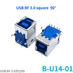 5PCS  USB Connector 3.0 A-type Female Socket AF Type 90 Degree Side Plug 180 Degree USB 3.0 B-port Printer Data